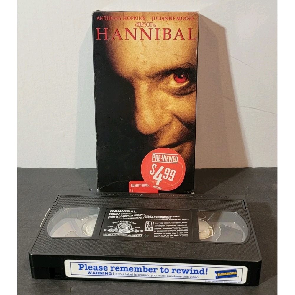 Hannibal 2001 VHS Tape Blockbuster Copy Suspense Cult Classic